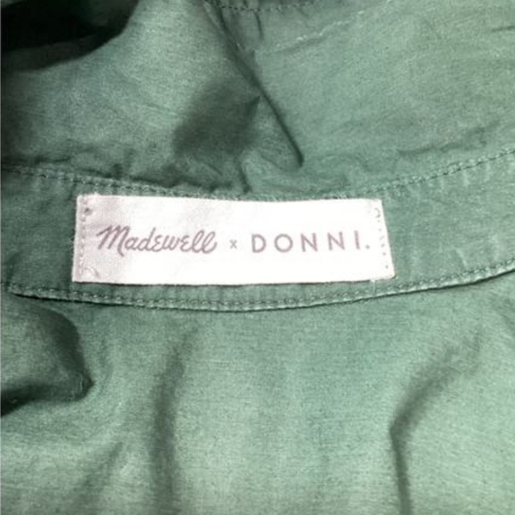 MADEWELL x DONNI Poplin Button-Down Shirt in Deep Forest Green Women's Medium - Picture 6 of 6